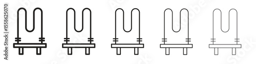 Heating element icon Vector illustration in solid and black and white. EPS10