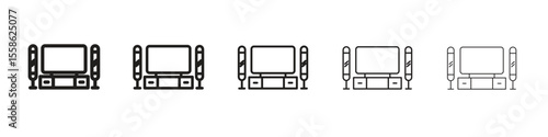Home cinema icon Vector illustration in solid and black and white. EPS10
