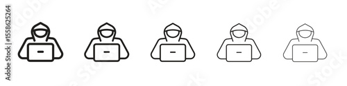 Hacker icon Vector illustration in solid and black and white. EPS10
