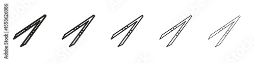 Eyebrow tweezers icon Vector illustration in solid and black and white. EPS10