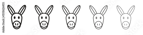 Donkey icon Vector illustration in solid and black and white. EPS10