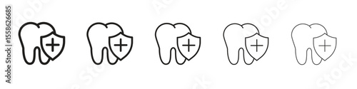 Dental insurance icon Vector illustration in solid and black and white. EPS10