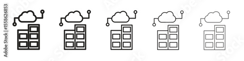 Data center icon Vector illustration in solid and black and white. EPS10