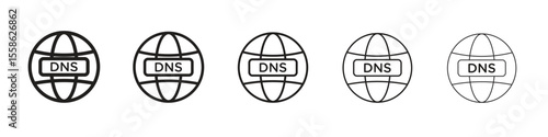 DNS icon Vector illustration in solid and black and white. EPS10
