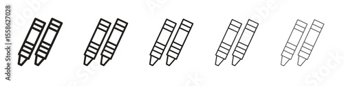 Crayon icon Vector illustration in solid and black and white. EPS10