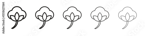 Cotton icon Vector illustration in solid and black and white. EPS10