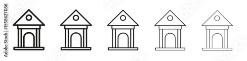 Courthouse icon Vector illustration in solid and black and white. EPS10