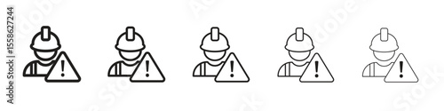 Construction risk icon Vector illustration in solid and black and white. EPS10