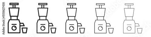 Cold pressed juicer icon Vector illustration in solid and black and white. EPS10