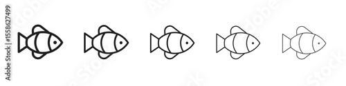 Clown fish icon Vector illustration in solid and black and white. EPS10