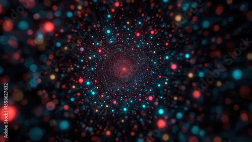 Colorful lights. Cosmos Crypto Latent space Post Quantum Cryptography Ai singularity SD-WAN Simulated reality Applied intuition Istio Into the Cryptoverse Multiverse Computing Abstract pattern. Digit