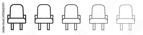 Cinema seat icon Vector illustration in solid and black and white. EPS10