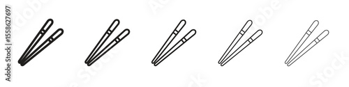 Chopsticks icon Vector illustration in solid and black and white. EPS10