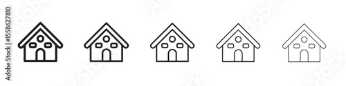 Chalet icon Vector illustration in solid and black and white. EPS10