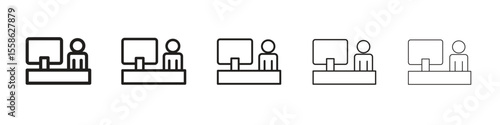 Cashier icon Vector illustration in solid and black and white. EPS10