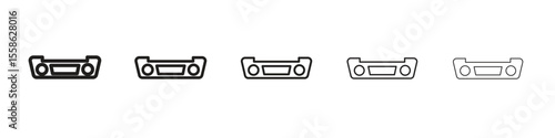 Car bumper icon Vector illustration in solid and black and white. EPS10