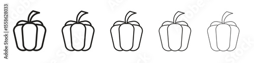 Capsicum icon Vector illustration in solid and black and white. EPS10