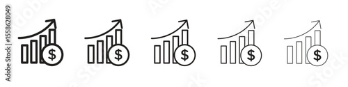 capital gain icon Vector illustration in solid and black and white. EPS10