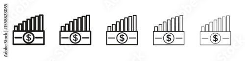 capital gain icon Vector illustration in solid and black and white. EPS10