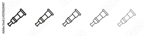Boat Telescope icon Vector illustration in solid and black and white. EPS10