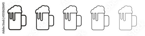 Beer icon Vector illustration in solid and black and white. EPS10