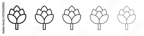 Artichoke icon Vector illustration in solid and black and white. EPS10
