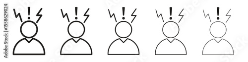 Anxiety icon Vector illustration in solid and black and white. EPS10