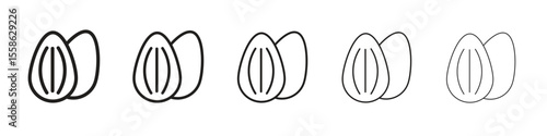 Almond icon vector, Symbol, logo illustrations