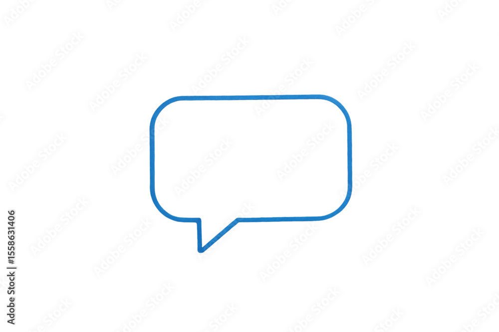 Blue rectangular speech bubble, chat box, text message container, communication frame, dialogue box, isolated on a transparent background Blue rectangular speech bubble, chat box, text message container, communication frame, dialogue box, isolated on a transparent background