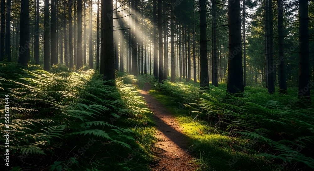 Obraz premium footpath in the woods