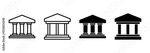 Bank icon vector. Bank sign and symbol, museum, university