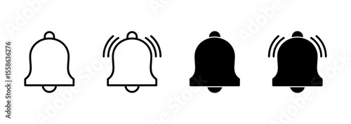 Bell icon vector. Notification sign and symbol for web site design
