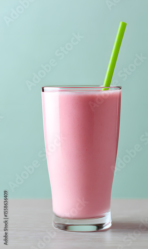 Wallpaper Mural Strawberry smoothie with fresh strawberry on the glass.
Close-up of a vibrant pink strawberry smoothie in a clear glass, garnished with a fresh strawberry and mint. Isolated on white background. Torontodigital.ca