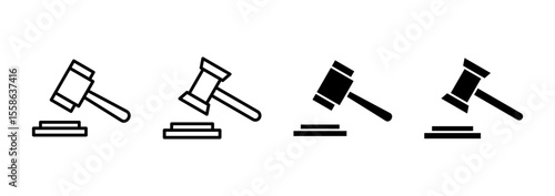 Gavel icon vector. judge gavel sign and symbol. law icon. auction hammer