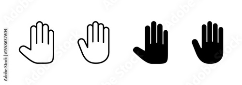 Hand icon vector. hand sign and symbol. palm
