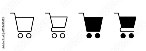 Shopping icon vector. Shopping cart sign and symbol. Trolley icon