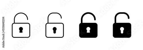 Unlock icon vector. Unlock sign and symbol. unlocked padlock icon