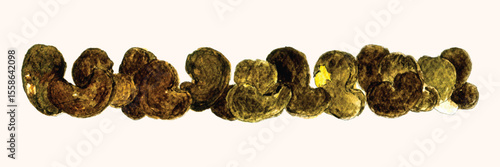 illustration of cashew nuts in watercolor isolated on background. illustration converted to vector