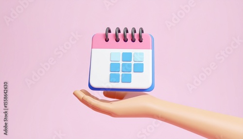 Wallpaper Mural 3D calendar icon floating above hand Torontodigital.ca
