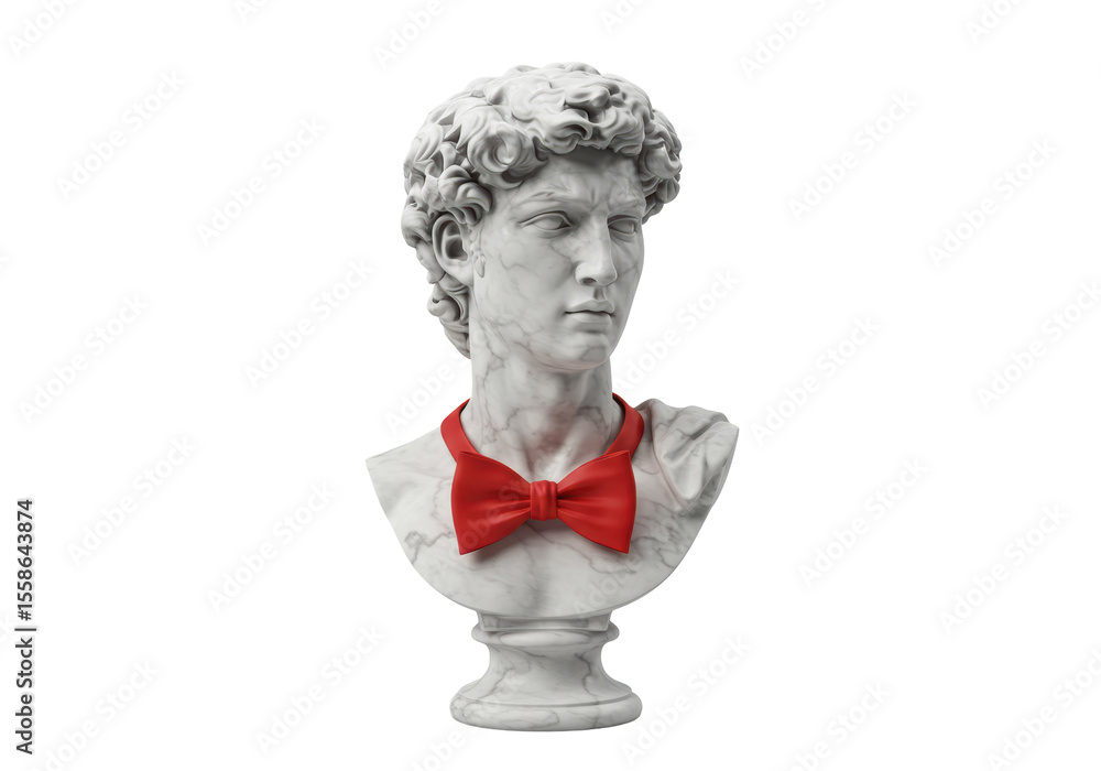 Obraz premium Isolated David Bust with Red Bowtie