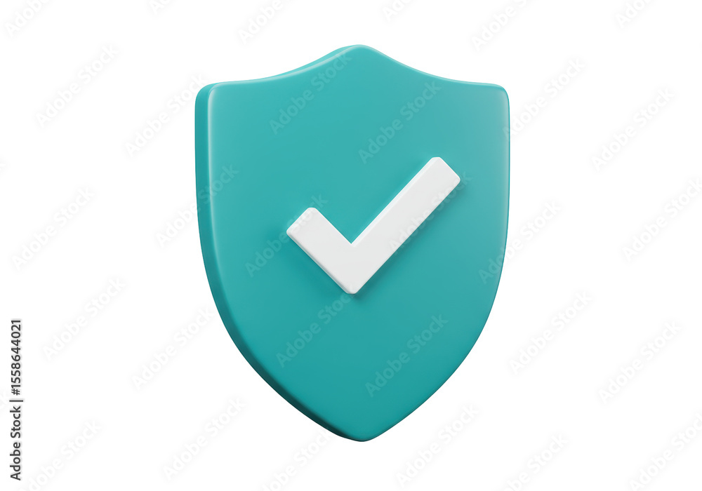 Isolated Secure Shield with Checkmark for Data Protection Isolated Secure Shield with Checkmark for Data Protection