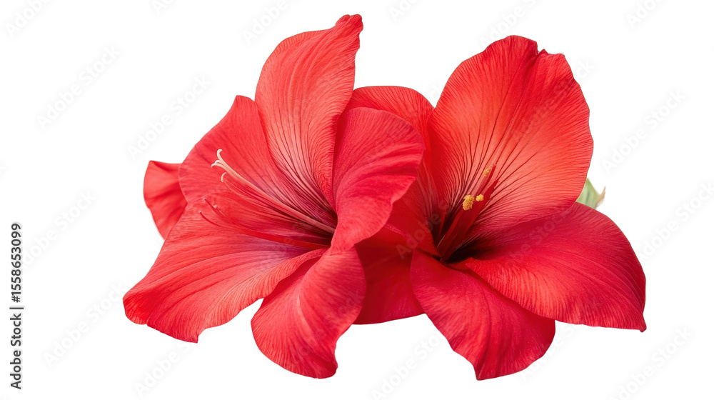 Obraz premium Red gladiolus flower Transparent background, PNG file