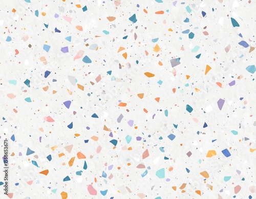 seamless terrazzo pattern with colorful stone chips on white background ideal for modern flooring tiles wallpapers wrapping paper abstract textures home decor interior and graphic design projects
