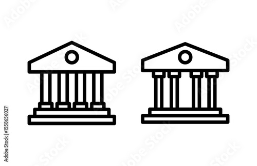 Bank icon vector illustration. Bank sign and symbol, museum, university