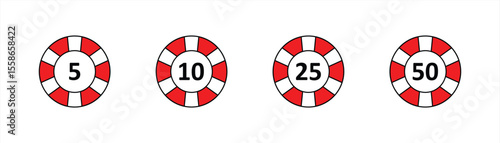 chips coin icon. gambling coin vector illustration