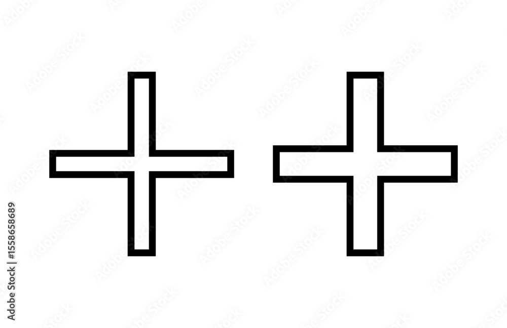 Obraz premium Plus Icon vector illustration. Add plus sign and symbol