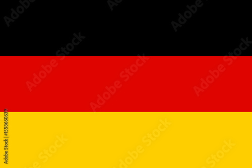 Germany official flag vector with standard size and proportion.