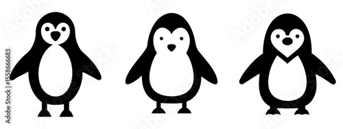 Adorable Vector Penguin Silhouette Set for Kids, Education, and Entertainment

