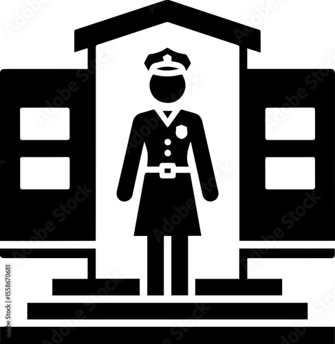 Police Station Building Icon