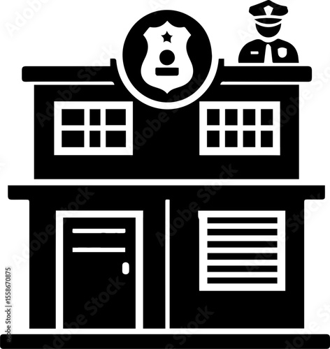 Police Station Building Icon
